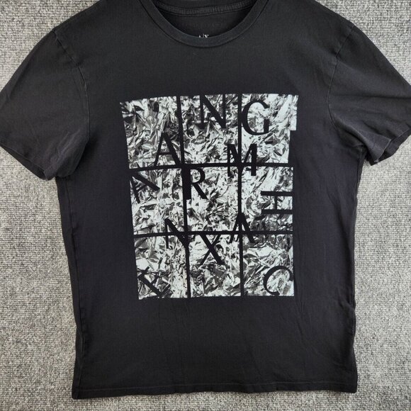 Armani Exchange T-shirt Women Large Logo Short Sleeve Black Graphic Soft Adult - Picture 3 of 14